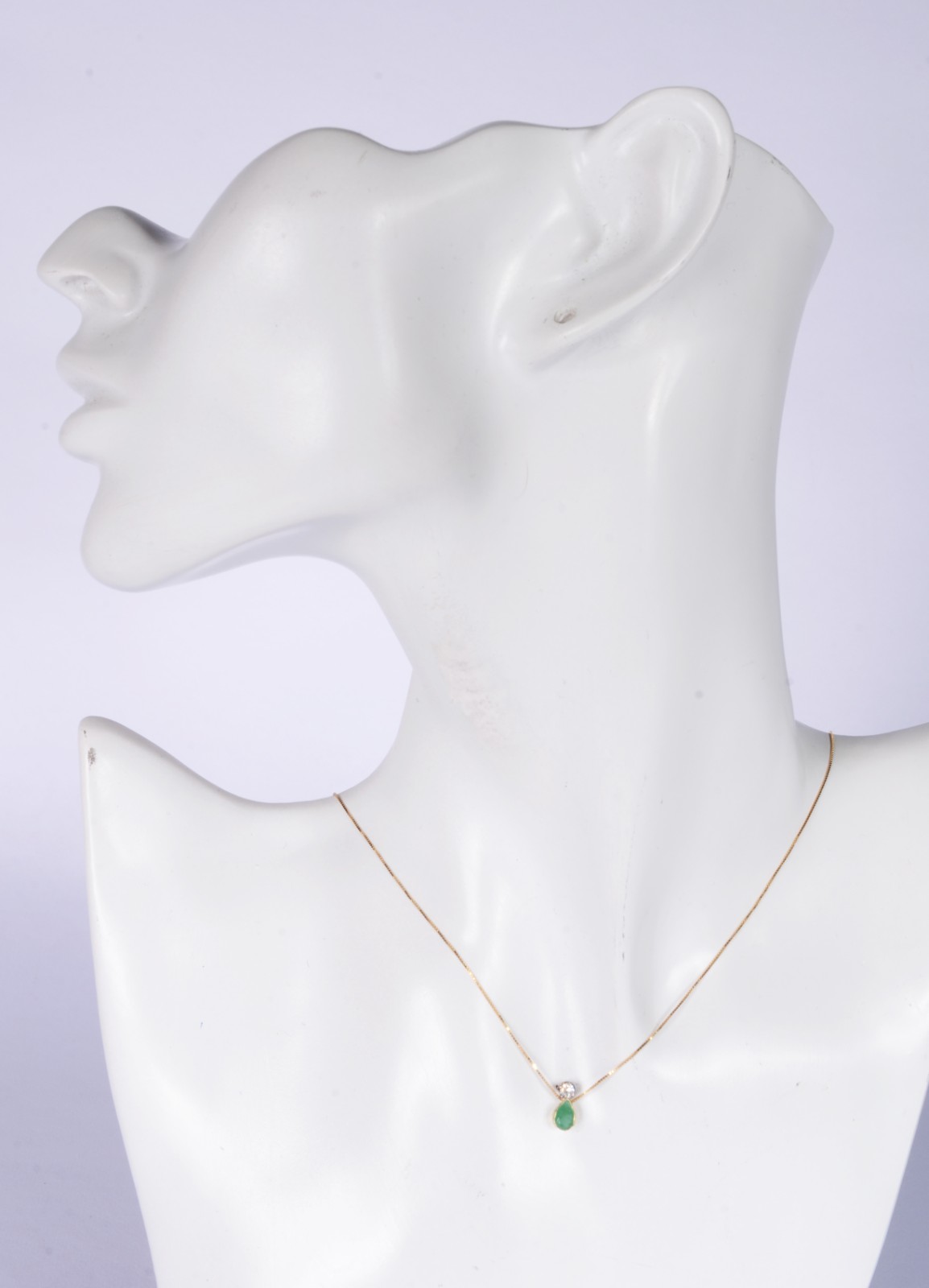 Colar de ouro 18 k, contraste 750 mls, pendente com esmeralda feitio... - foto 6 de 6