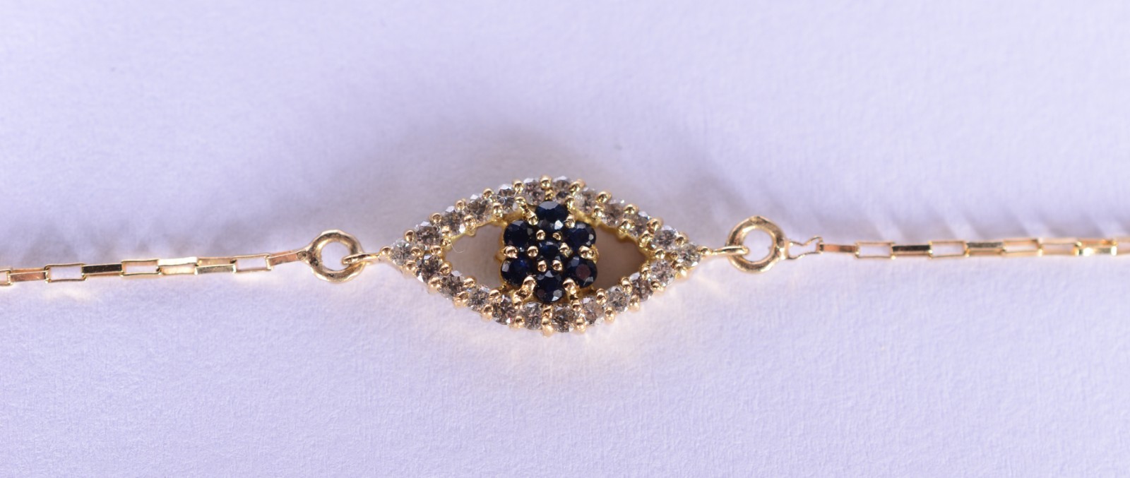 Colar com pendente de ouro 18 k., contraste 750 mls, malha com... - foto 1 de 7