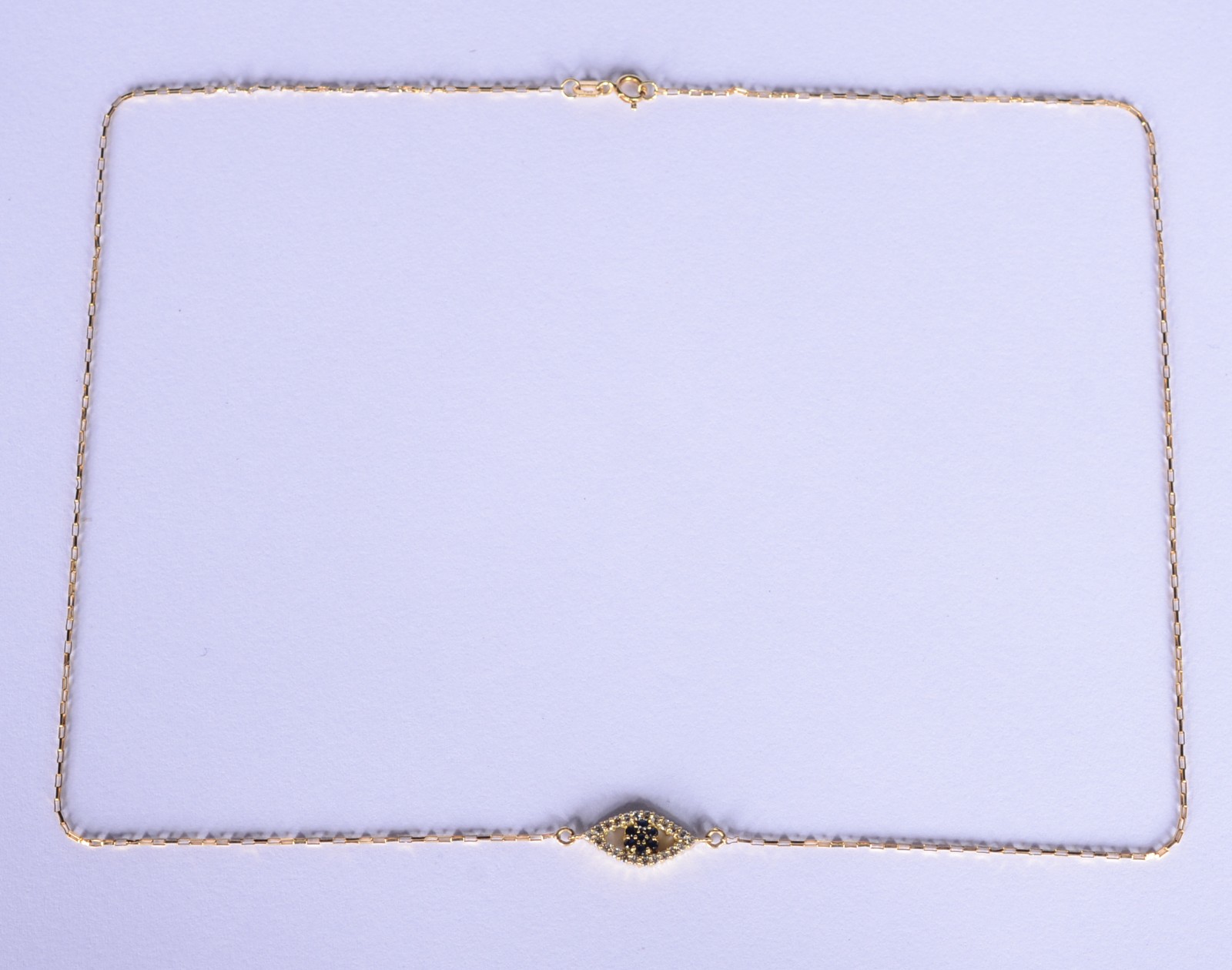 Colar com pendente de ouro 18 k., contraste 750 mls, malha com... - foto 2 de 7