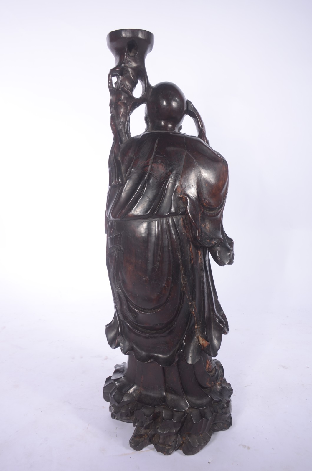 Grande escultura chinesa representando "Sábio" ricamente esculpida em... - foto 6 de 7