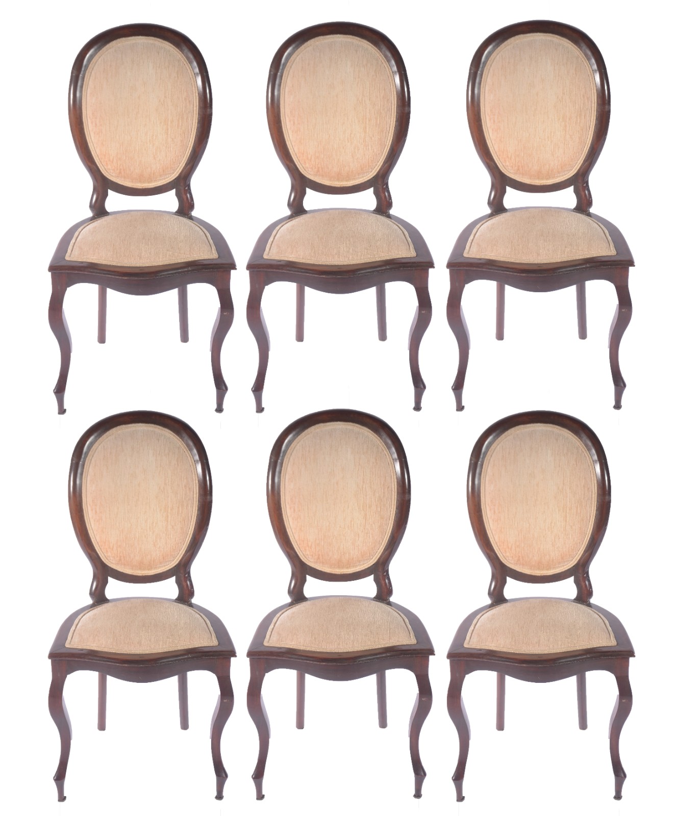 Conjunto com 6 cadeiras "medalhão" para sala de jantar de madeira... - foto 1 de 4