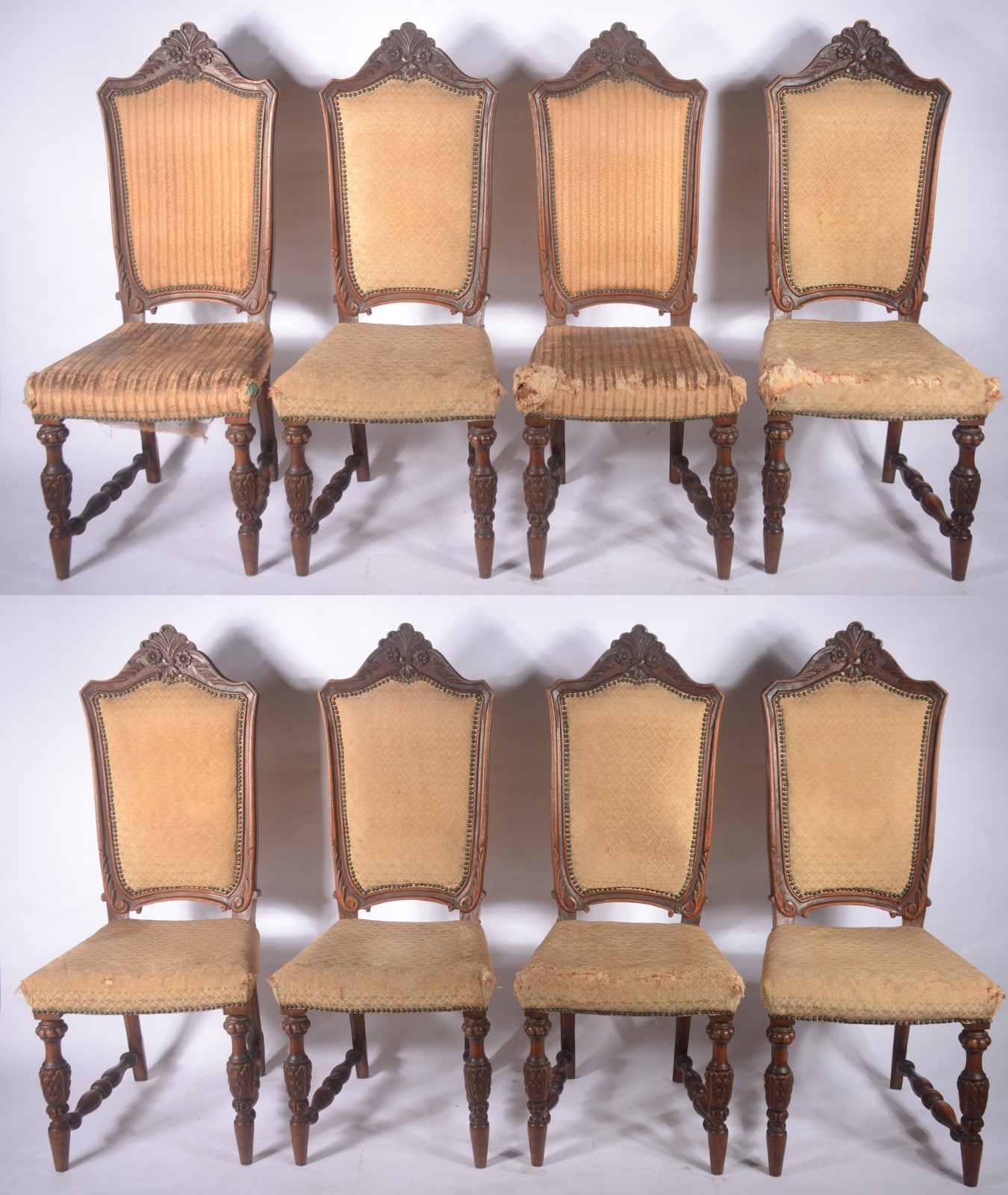 Conjunto com 8 cadeiras de madeira nobre para sala de jantar, pernas... - foto 1 de 10