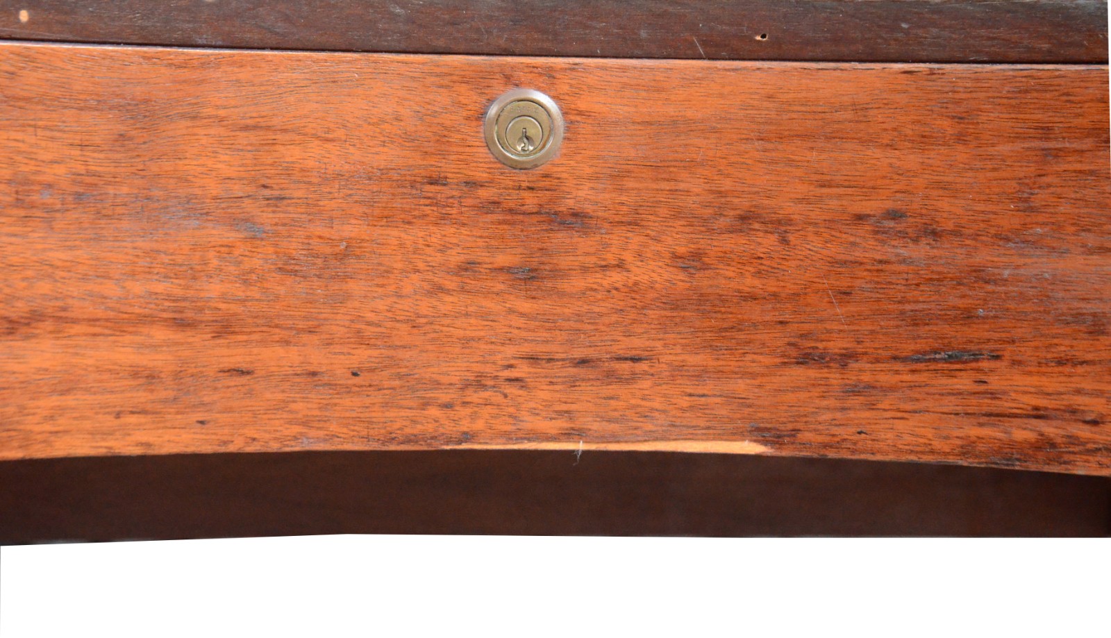Mesa de escritório de madeira, tampo recortado com 4 gavetas, apoio... - foto 5 de 7