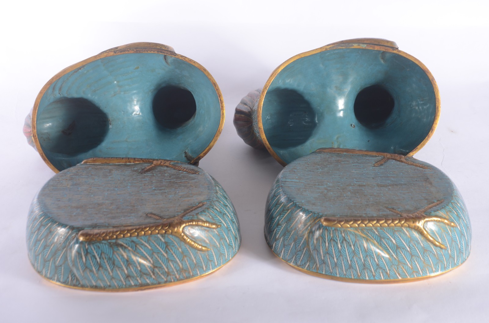 Par de potiches de cloisonné na forma de galinha. - foto 4 de 4