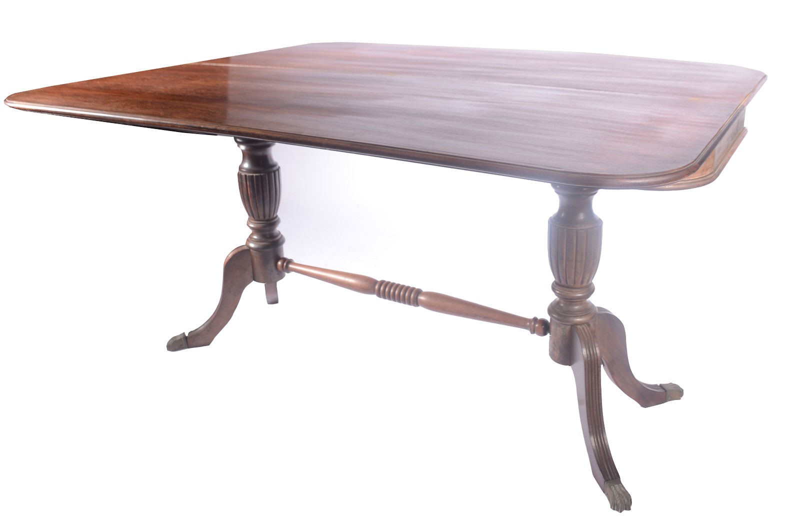 Mesa/aparador de madeira nobre, tampo retangular apoiado em duas... - foto 1 de 5