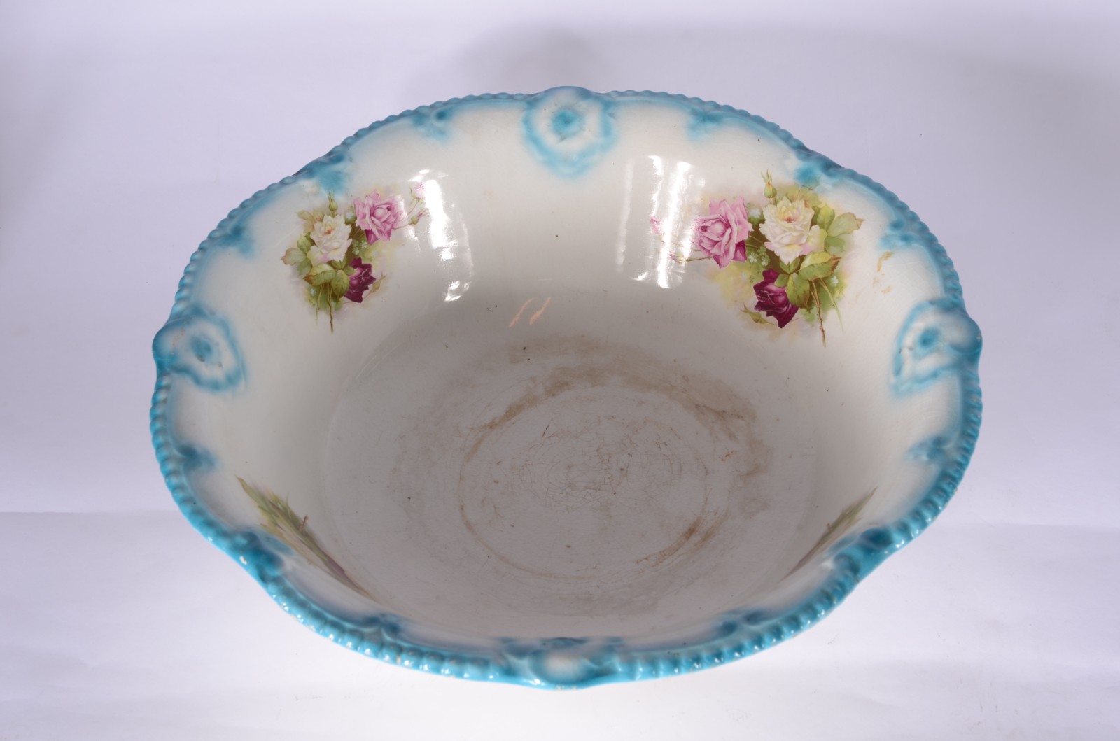 Jarra com bacia de faiança inglesa J&G Meakin "Sol", decoração floral... - foto 3 de 9