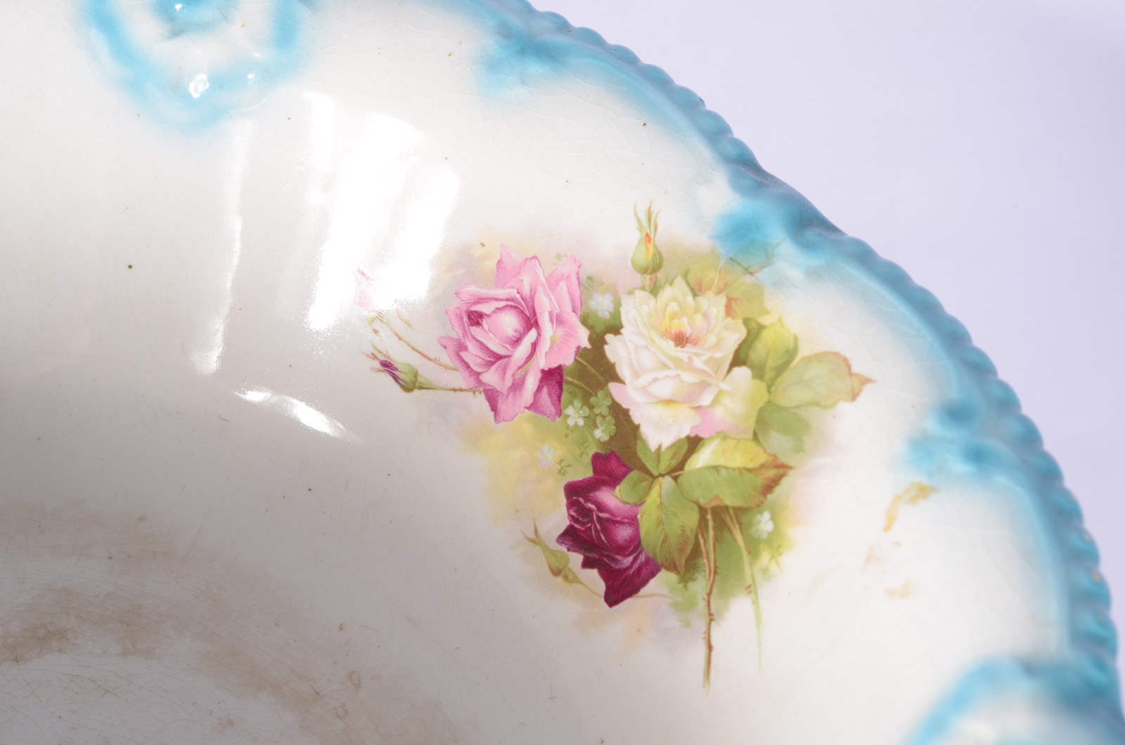 Jarra com bacia de faiança inglesa J&G Meakin "Sol", decoração floral... - foto 4 de 9