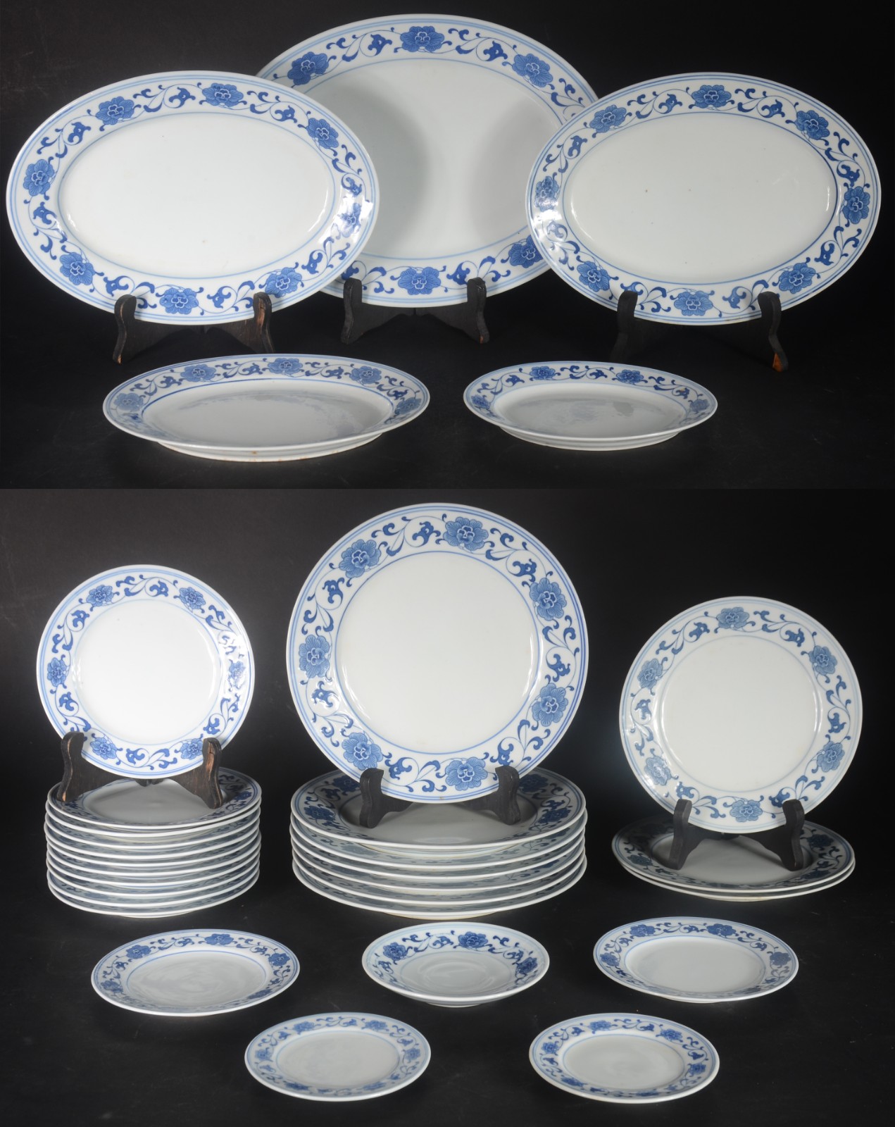 Serviço de jantar de porcelana chinesa, decoração floral azul... - foto 1 de 7