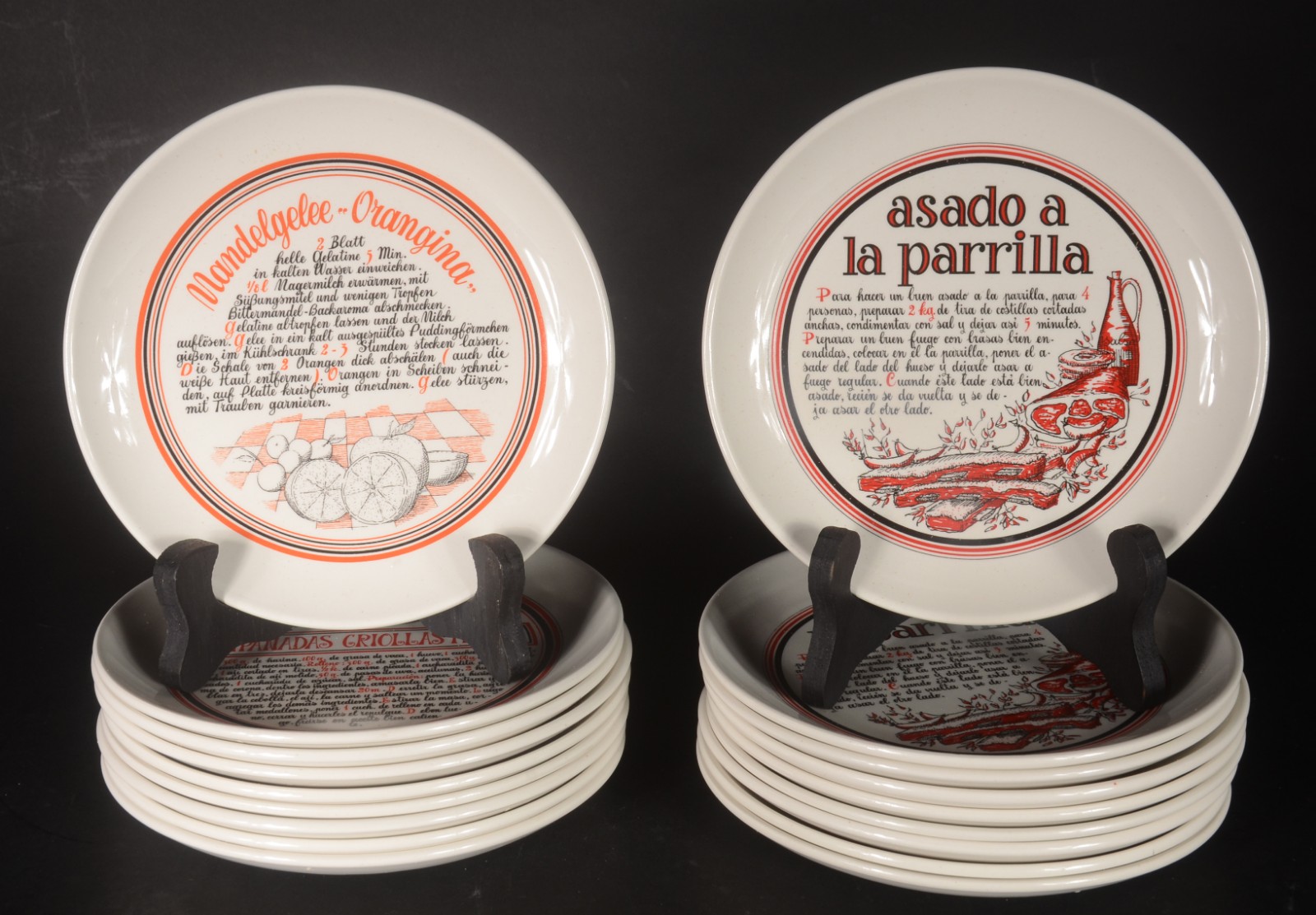 Conjunto com 18 pratos para queijo de cerâmica Argentina. - foto 1 de 8