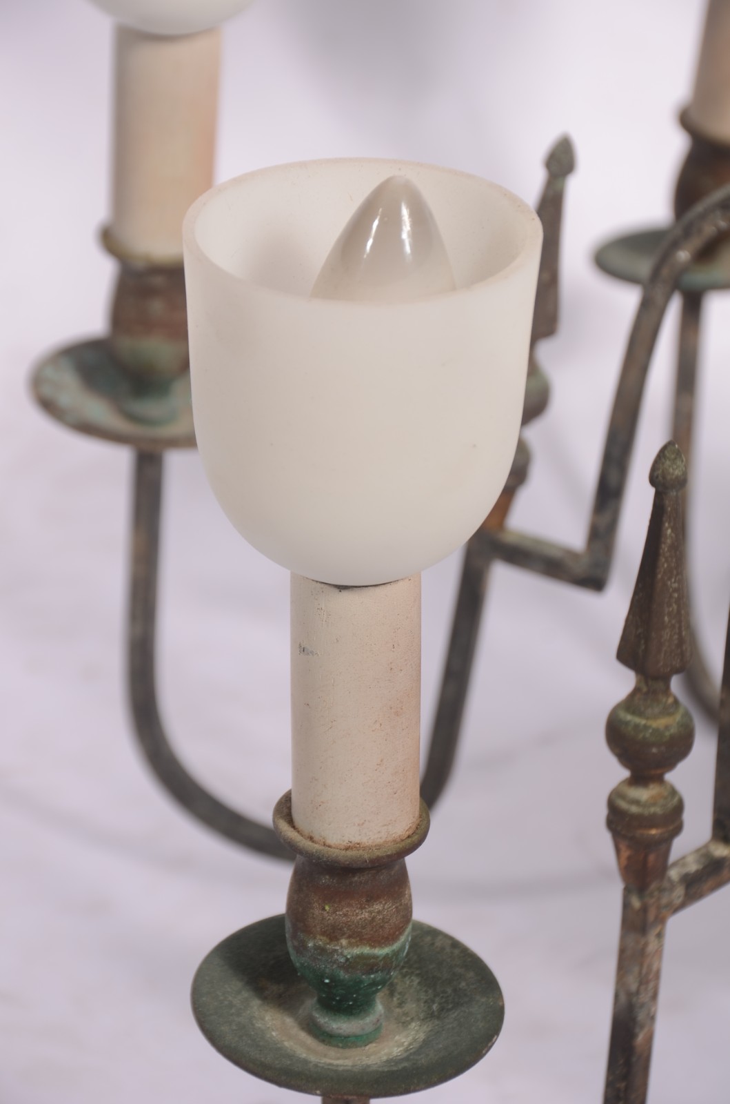 Lustre de metal para 6 luzes, estilo holandês, mangas de vidro... - foto 5 de 7