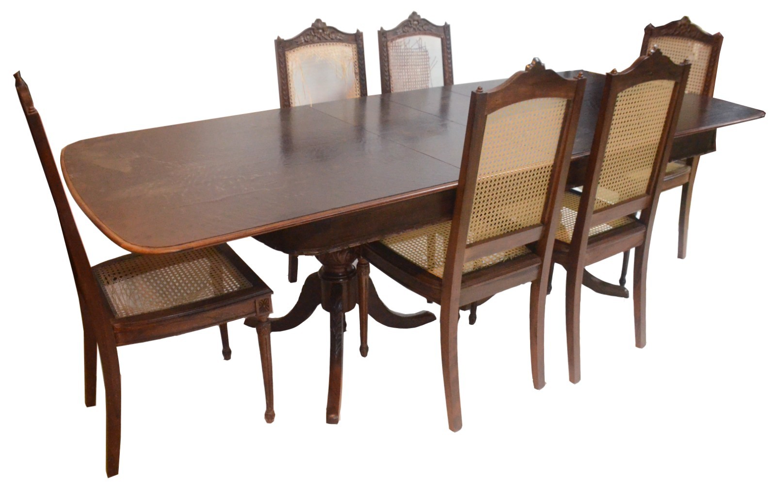 Mesa de jantar de madeira nobre com duas tábuas extensoras (0,35 cm x... - foto 1 de 8