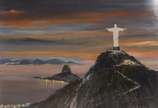 Oscar Tecídio (1926-1995), Terra de Fé - RJ - Óleo sobre eucatex - datado 1992.