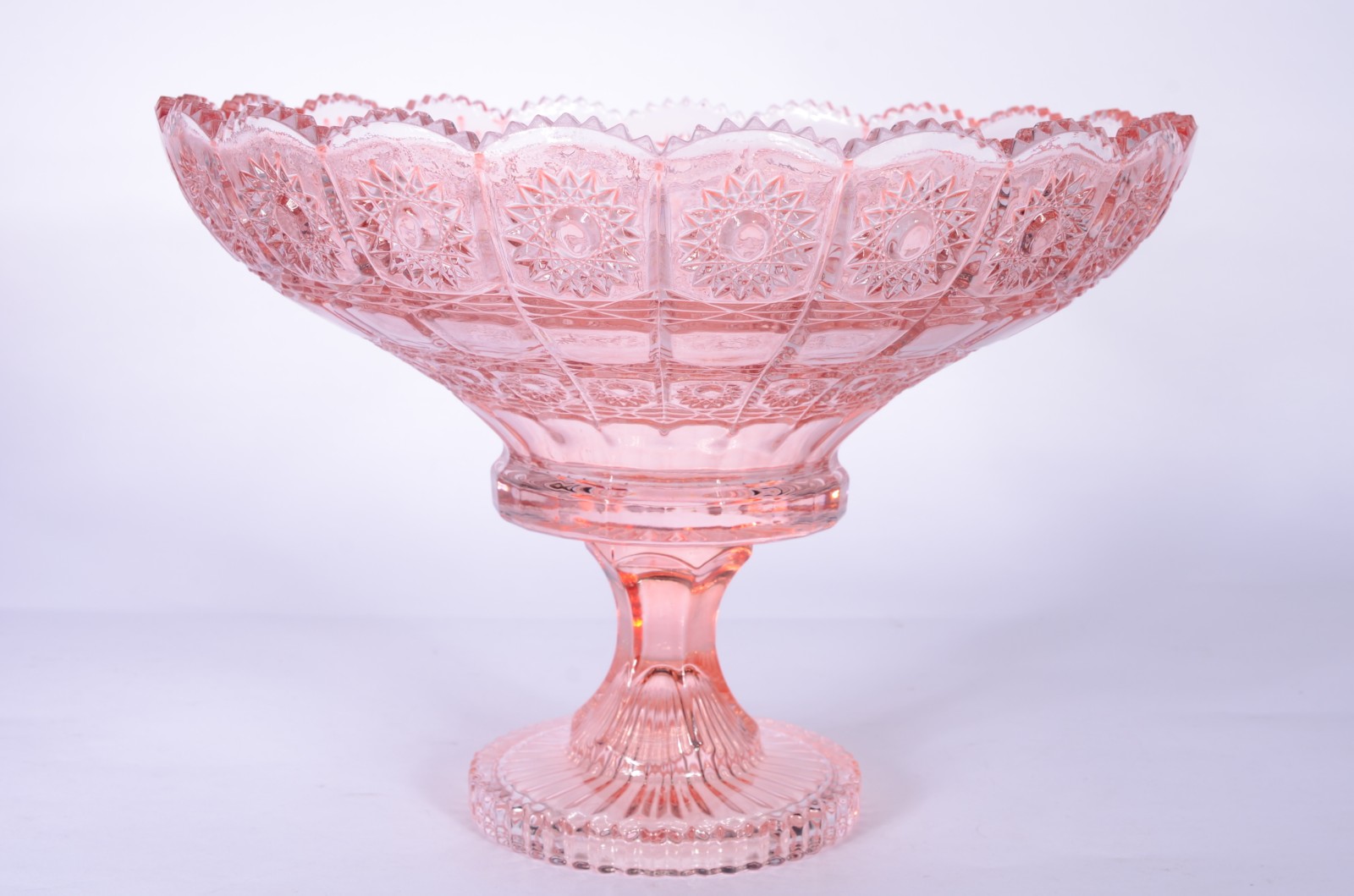 Fruteira de vidro decorativo na cor rosa. - foto 1 de 6