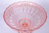 Fruteira de vidro decorativo na cor rosa. - Fruteira de vidro decorativo na cor rosa.