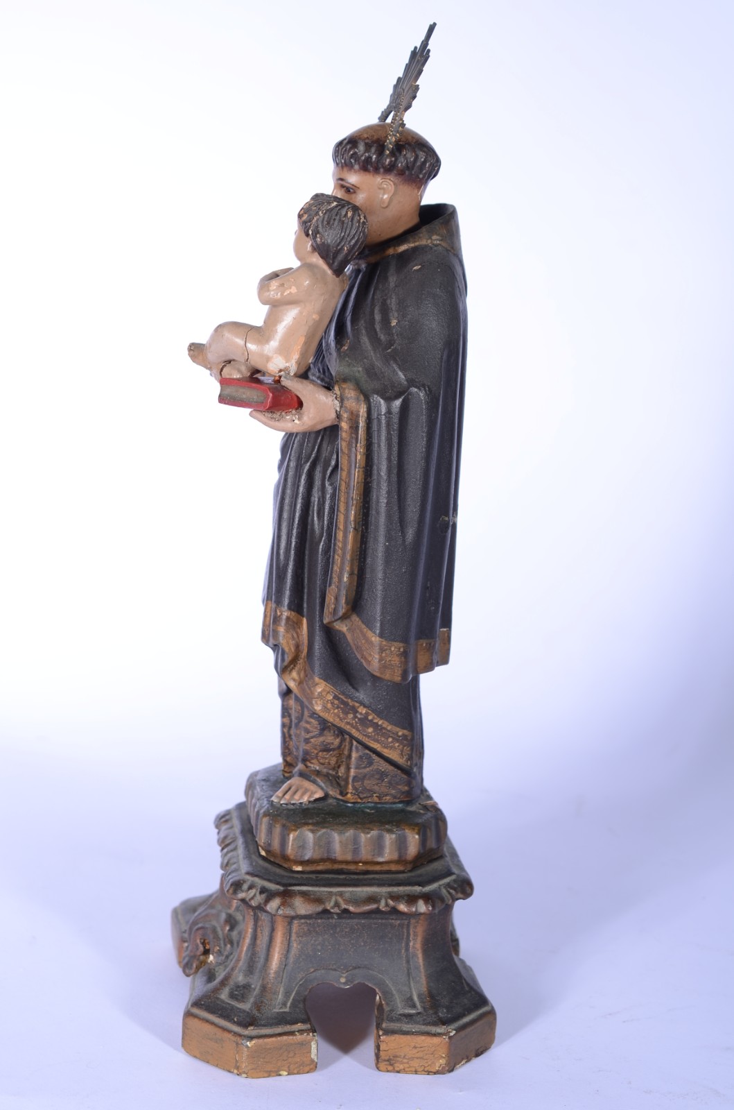 Santo Antônio com menino - Antiga imagem de madeira policromada e... - foto 5 de 9