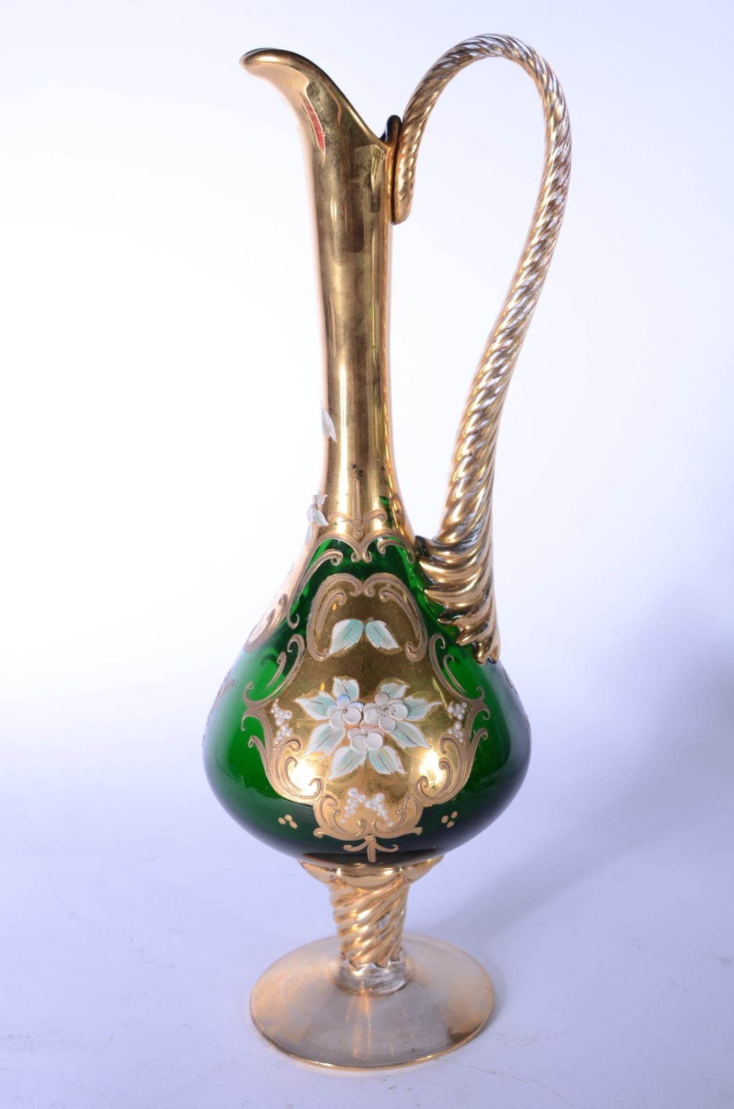 Conjunto de licoreira com 6 cálices e bomboniere de cristal veneziano... - foto 2 de 7