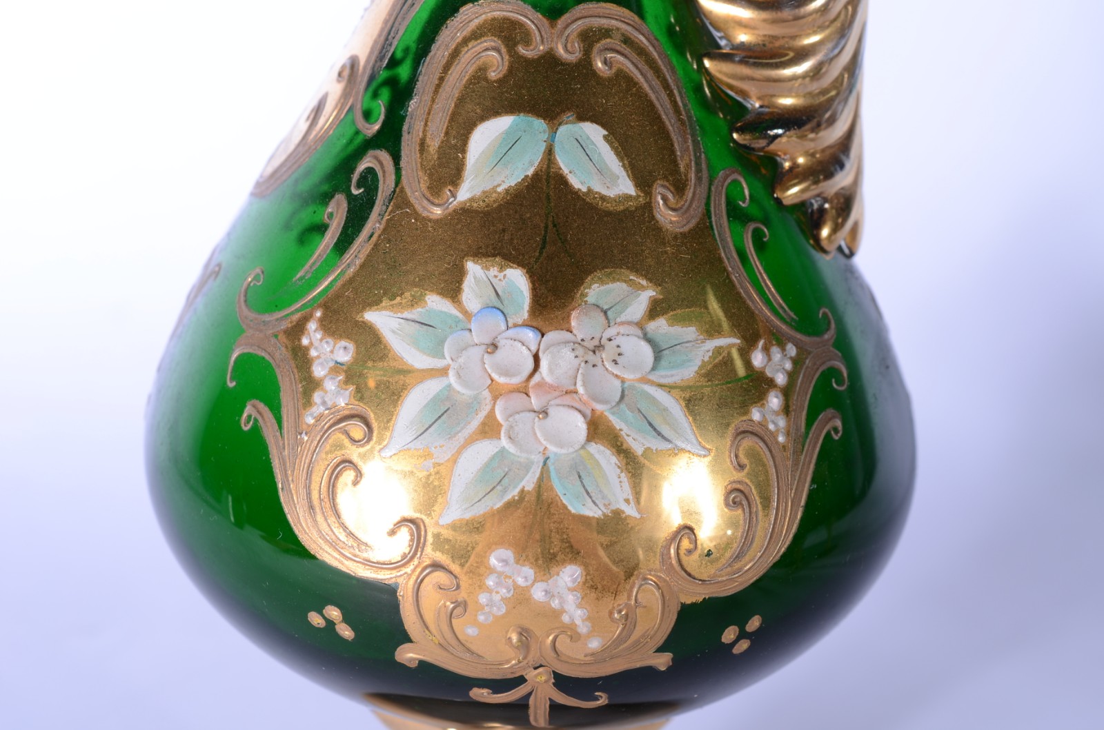 Conjunto de licoreira com 6 cálices e bomboniere de cristal veneziano... - foto 3 de 7