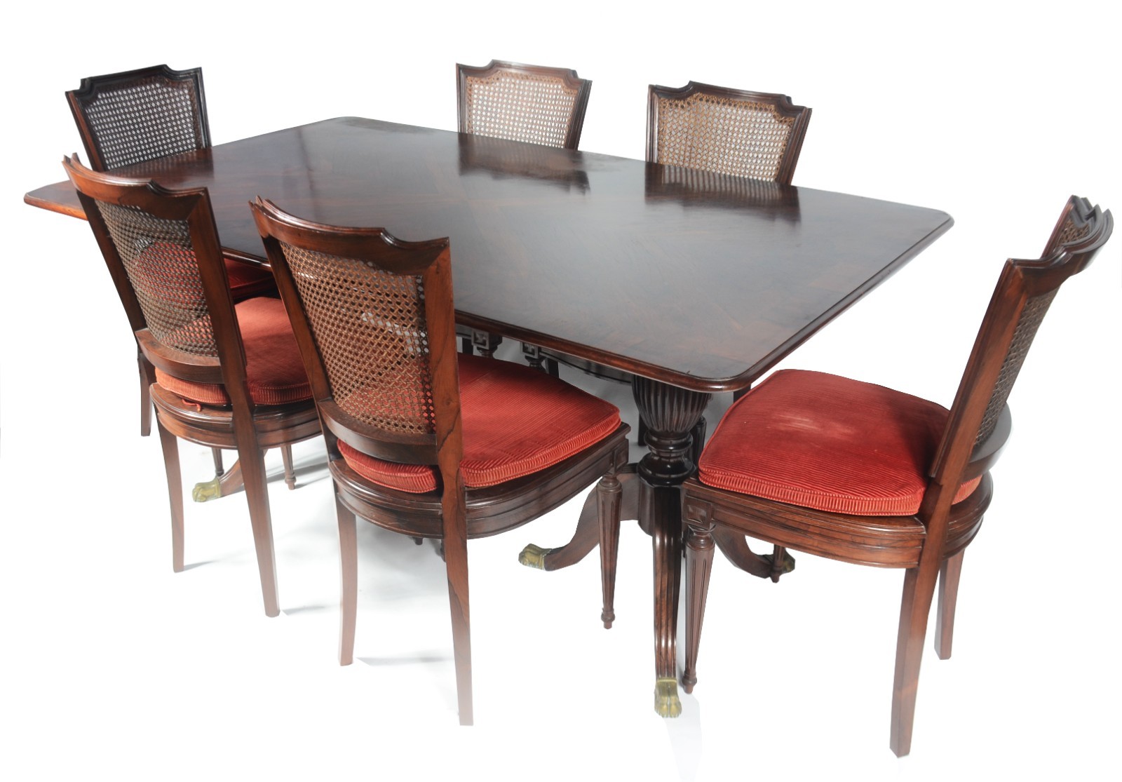 Mesa de jantar de jacarandá, estilo inglês, tampo retangular... - foto 1 de 9