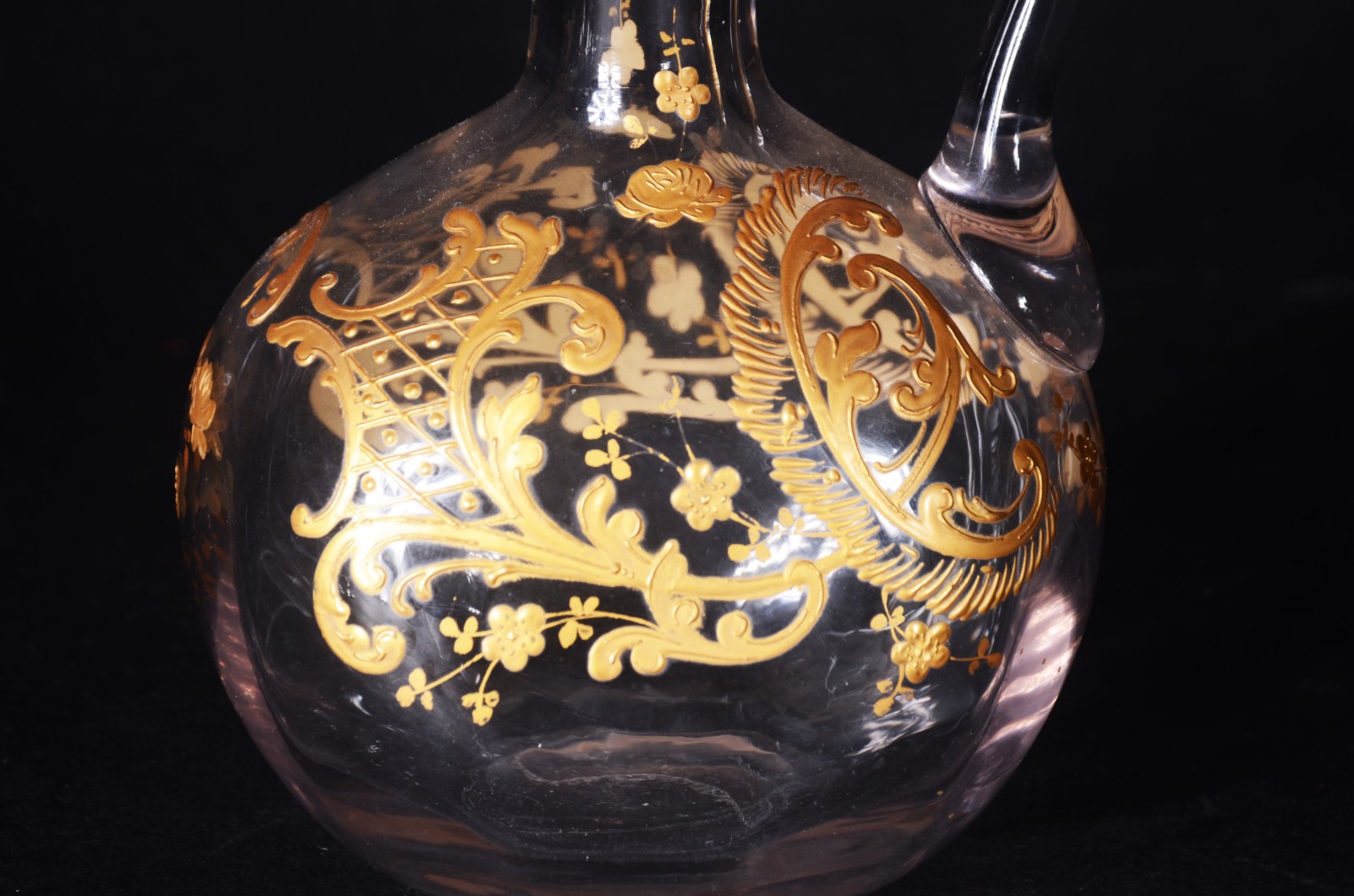Delicada licoreira de cristal europeu com 5 cálices decorados com... - foto 3 de 9