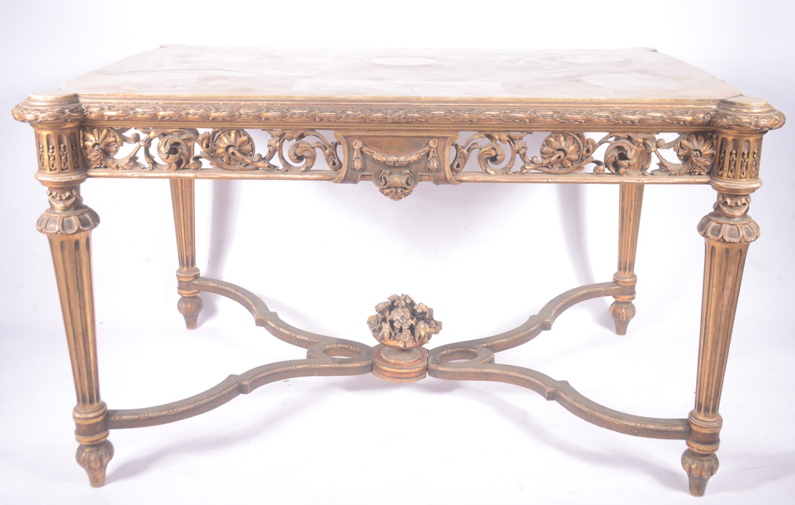 Mesa de apresentação francesa, saia entalhada, tampo de mármore... - foto 2 de 8