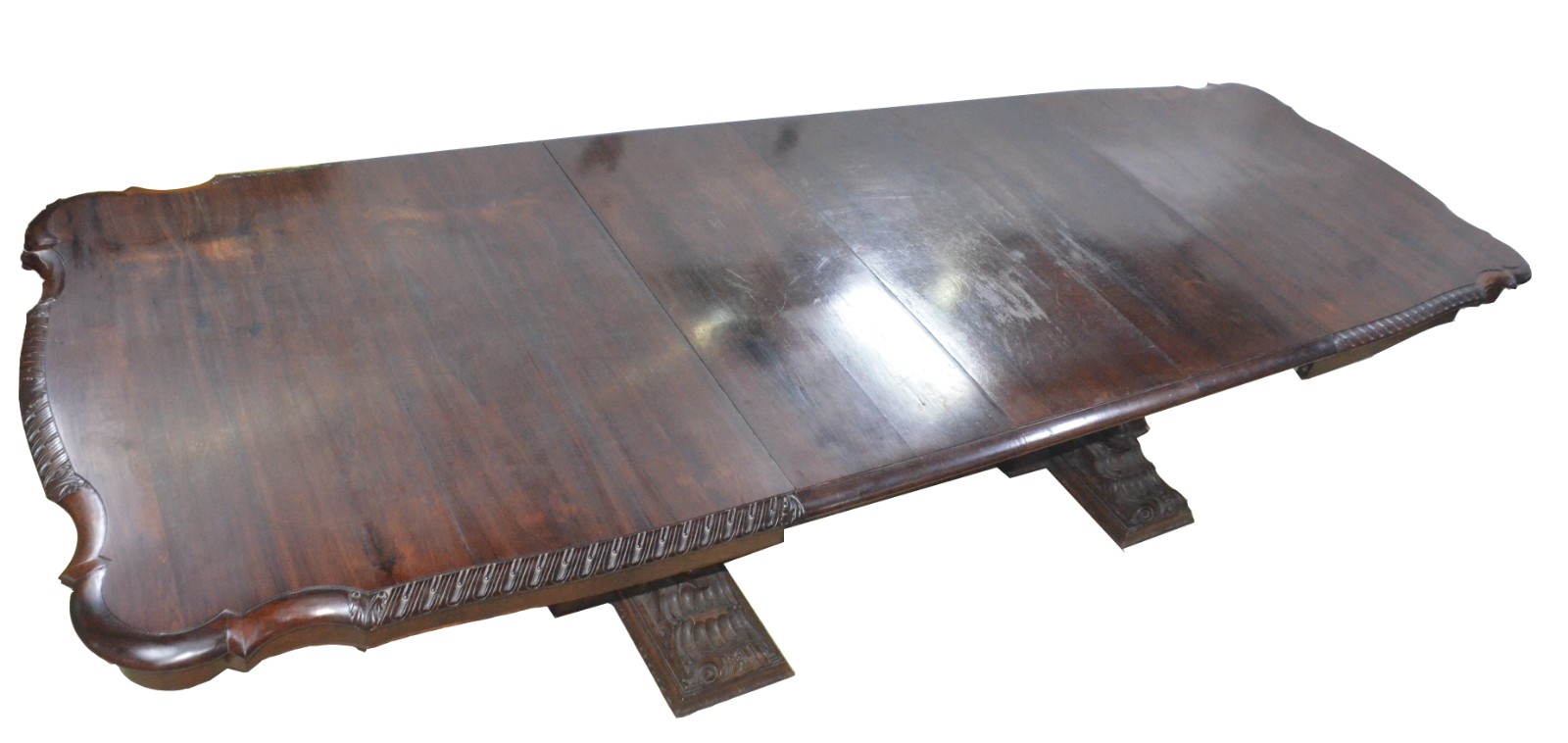 Mesa de jantar de jacarandá, tampo retangular com 3 tábuas extensoras... - foto 4 de 10