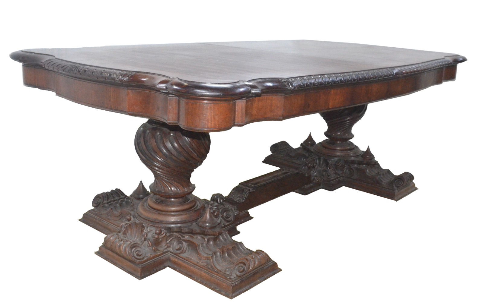 Mesa de jantar de jacarandá, tampo retangular com 3 tábuas extensoras... - foto 5 de 10