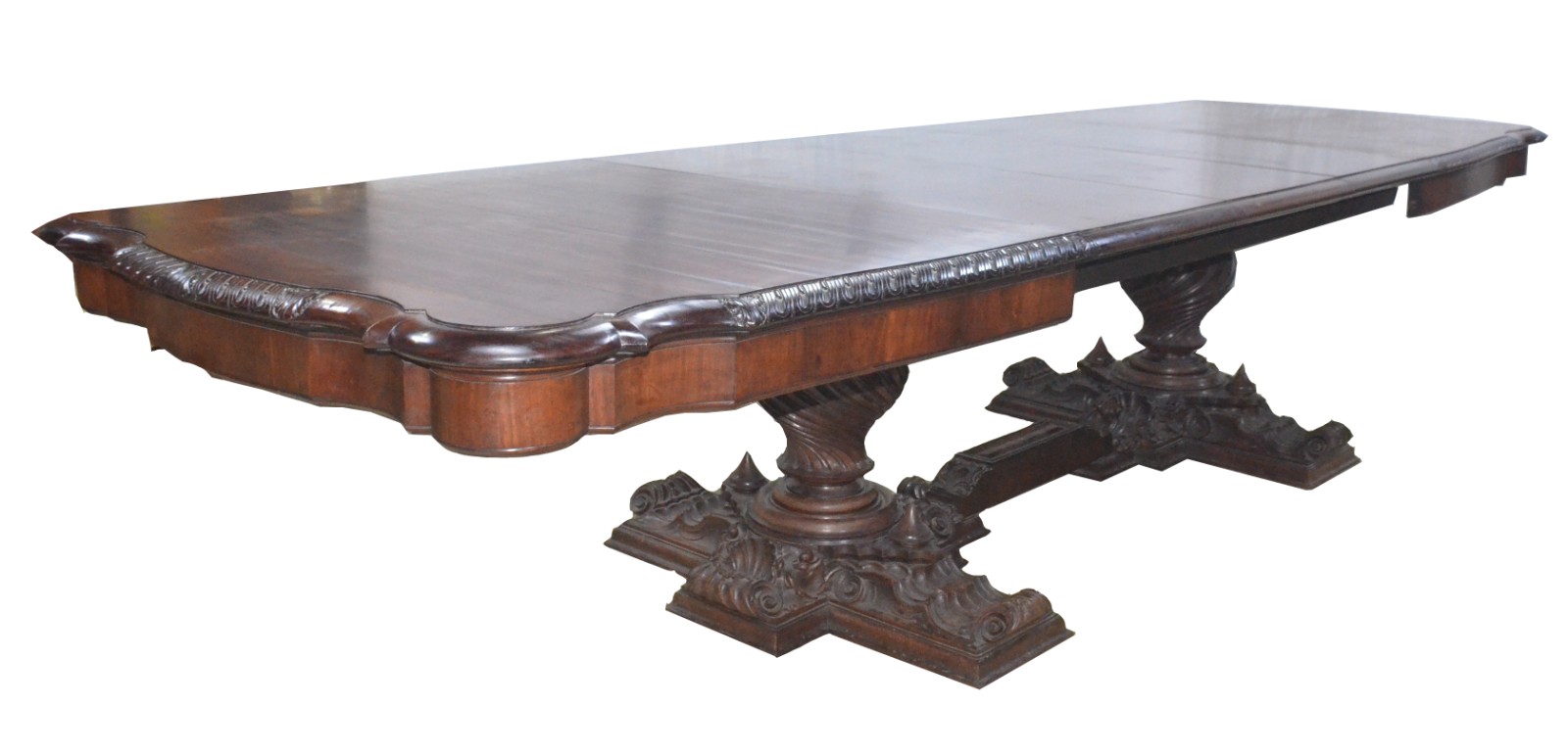 Mesa de jantar de jacarandá, tampo retangular com 3 tábuas extensoras... - foto 6 de 10