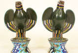 Par de águias de cloisoné - Par de águias de cloisoné