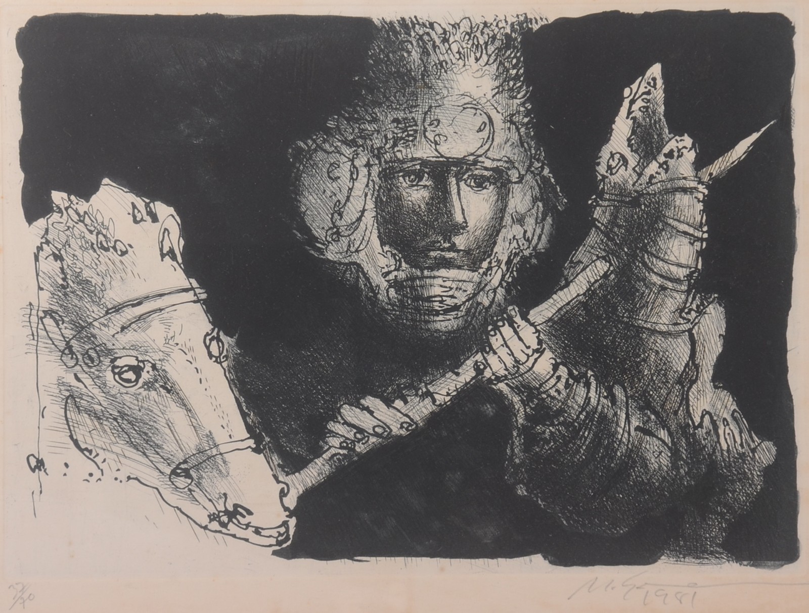 Marcelo Grassmann (1925-2013), Guerreiro e cavalo - foto 1 de 7