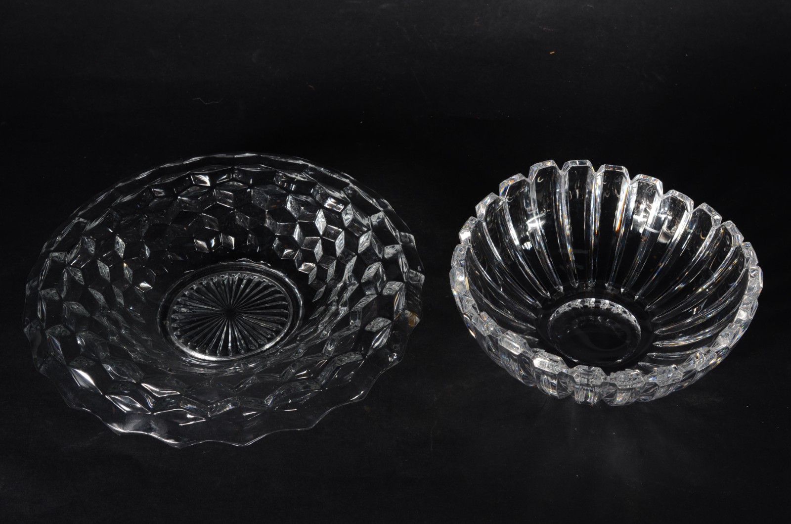 Duas fruteiras de cristal europeu lapidado. - foto 1 de 9