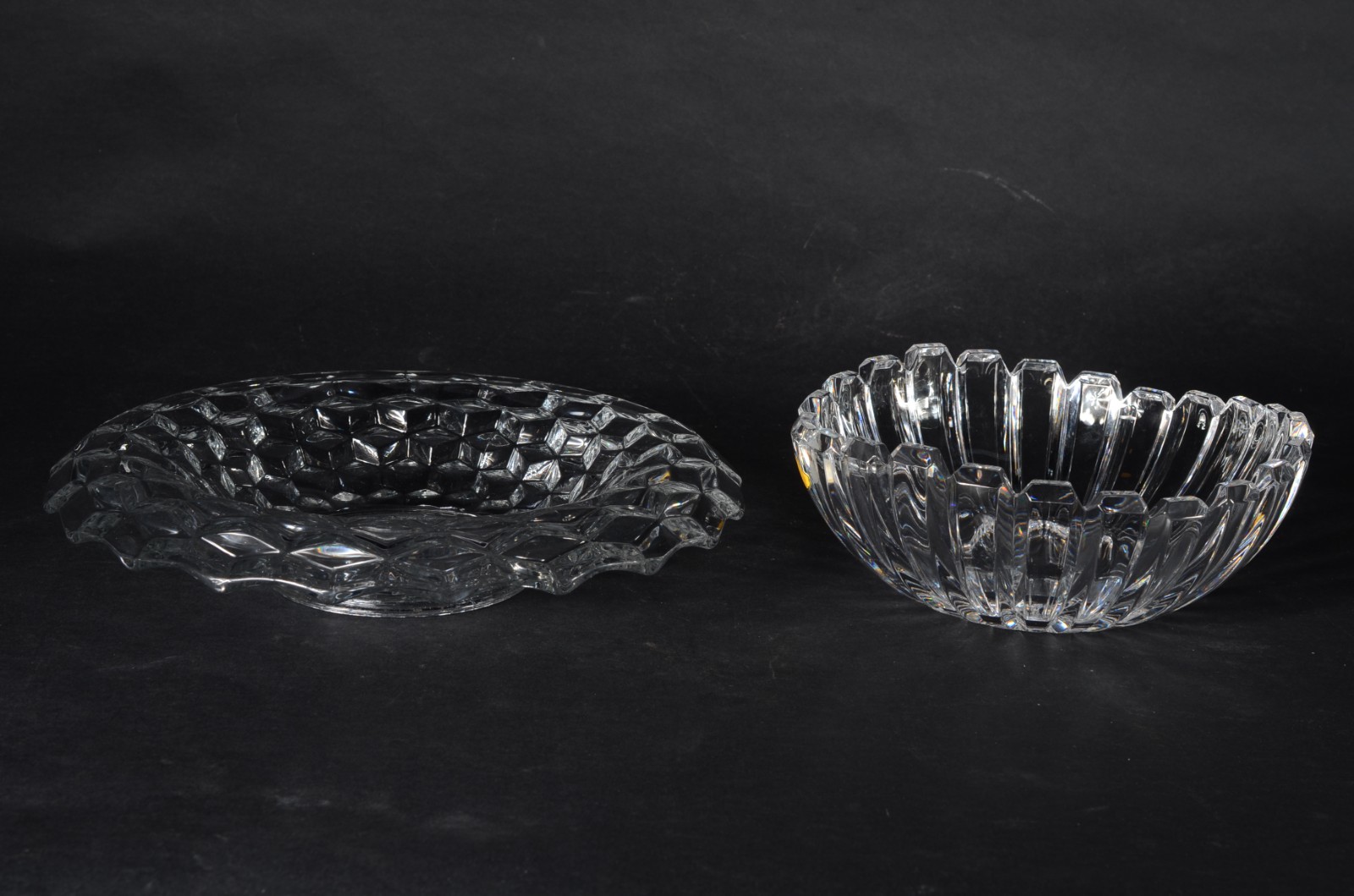 Duas fruteiras de cristal europeu lapidado. - foto 2 de 9