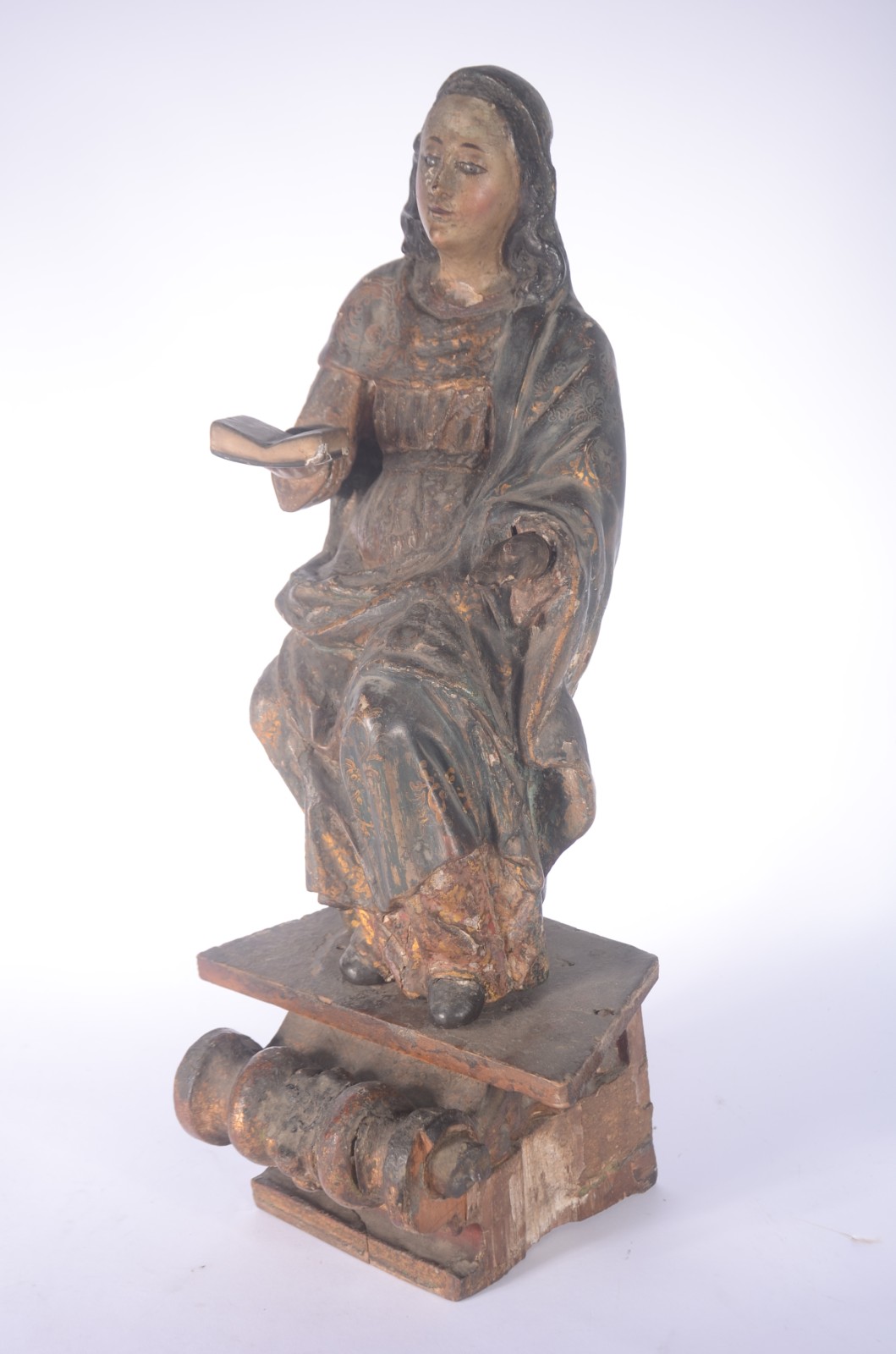 Nossa Senhora menina - Antiga imagem de madeira policromada... - foto 3 de 8