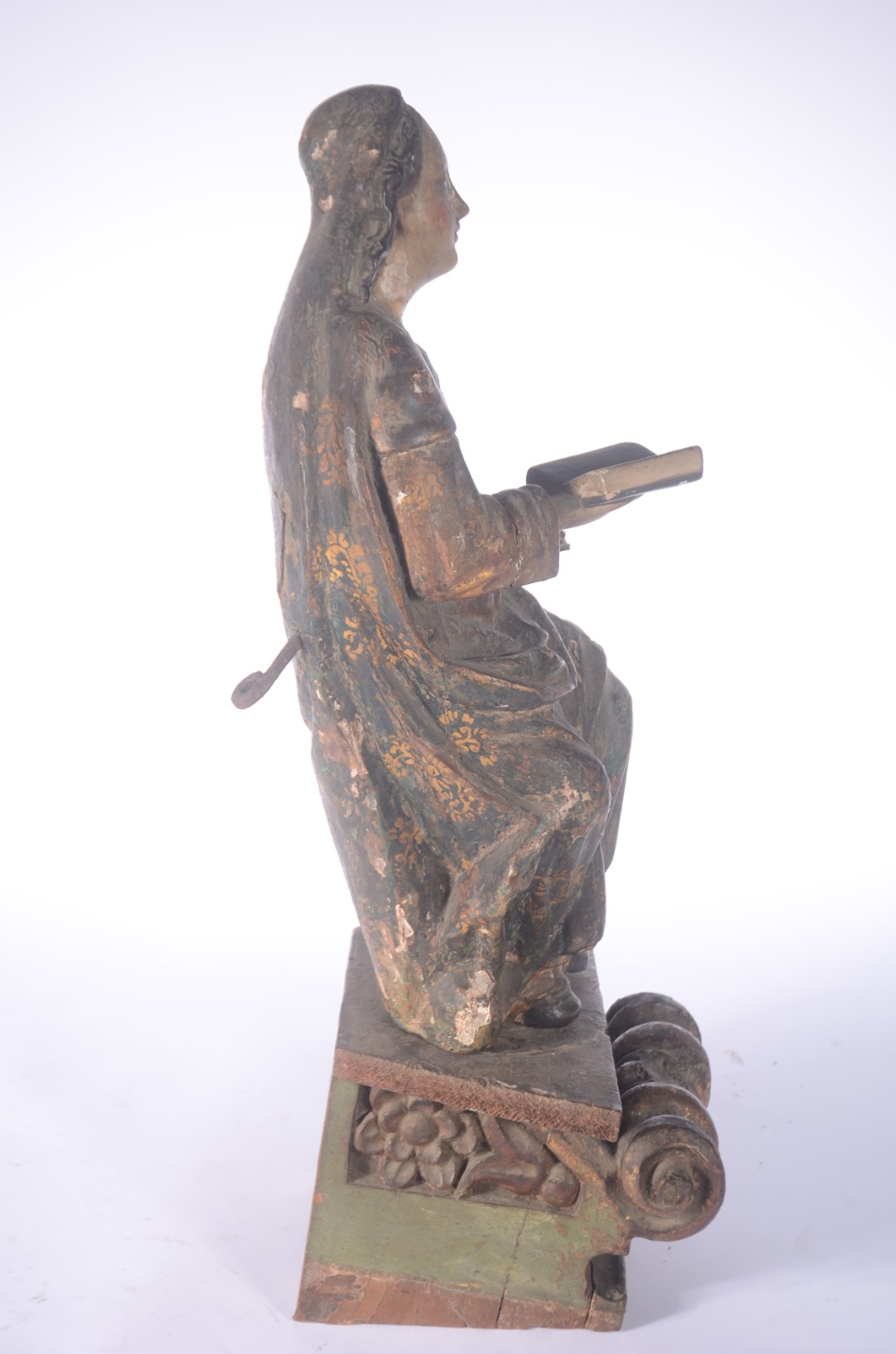 Nossa Senhora menina - Antiga imagem de madeira policromada... - foto 6 de 8