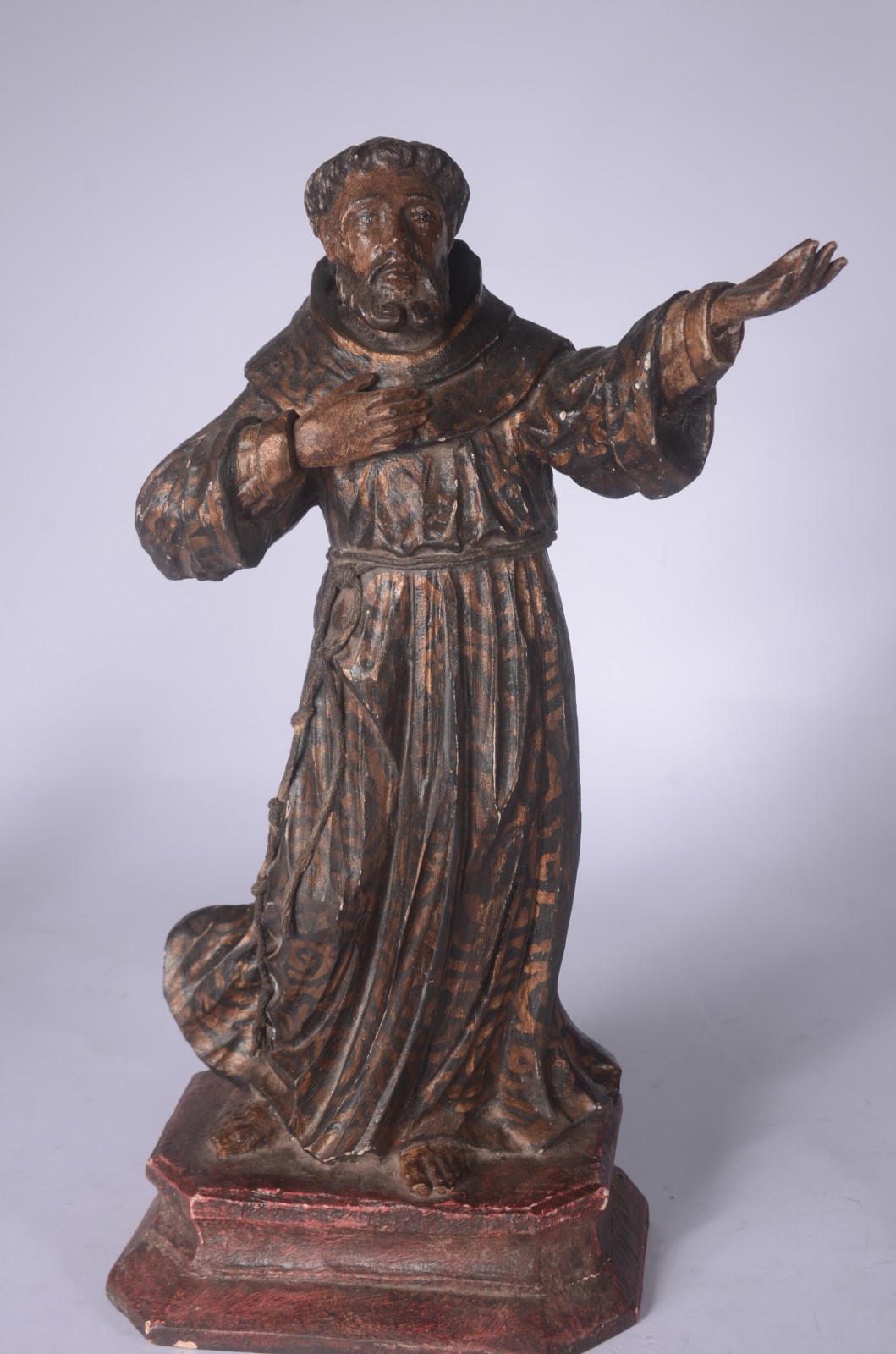 São Francisco - Antiga Imagem de madeira policromada. Século XIX. - foto 1 de 7