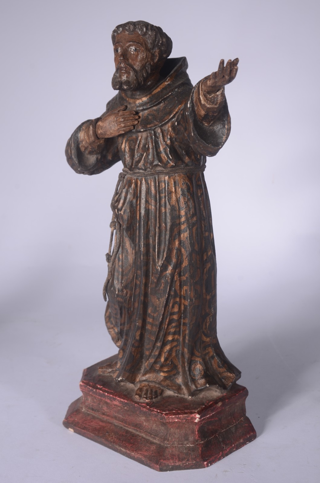 São Francisco - Antiga Imagem de madeira policromada. Século XIX. - foto 3 de 7