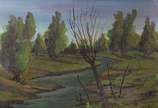 Alberto Mattera (1925), Paisagem - Óleo sobre tela. Com craquelê.