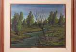 Alberto Mattera (1925), Paisagem - Óleo sobre tela. Com craquelê.