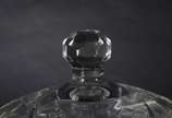 Compoteira de pé alto de cristal lapidado, base... - Compoteira de pé alto de cristal lapidado, base redonda.