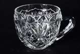 Poncheira de cristal europeu lapidado com 6 can... - Poncheira de cristal europeu lapidado com 6 canecas.
