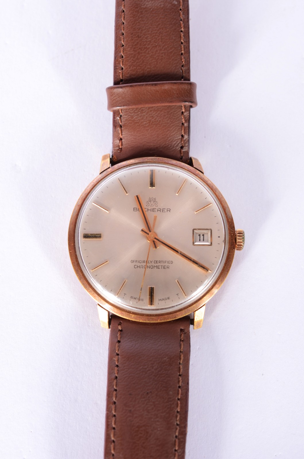 Relógio de pulso masculino, caixa de ouro 18 k., automático... - foto 1 de 8