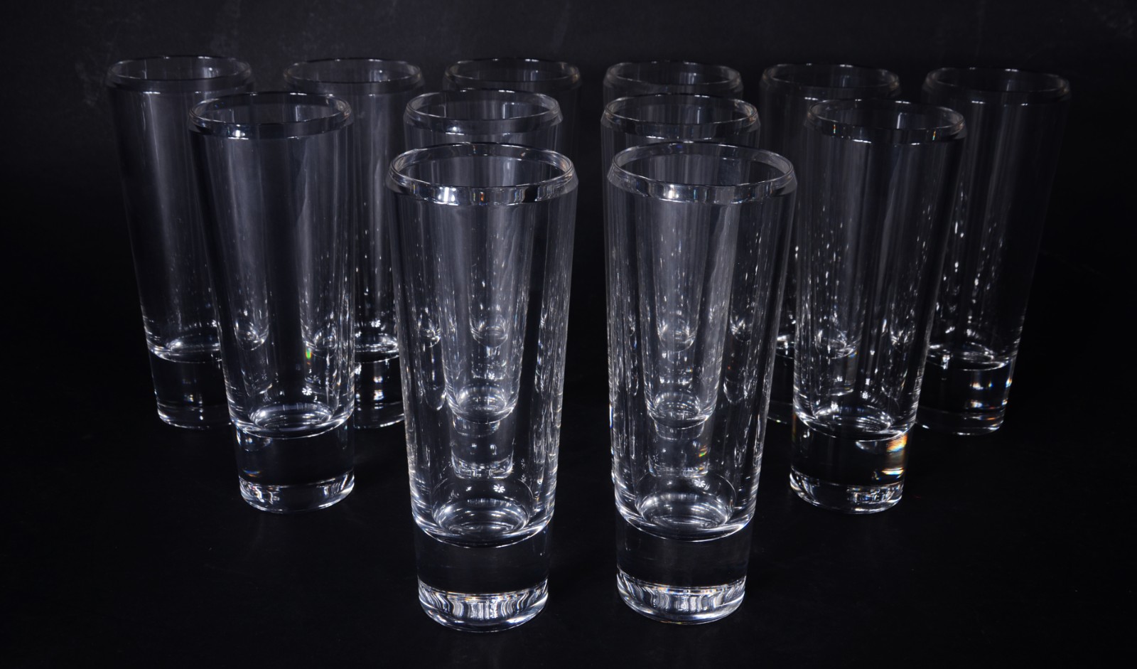 Conjunto com 12 copos longos de cristal. - foto 1 de 5