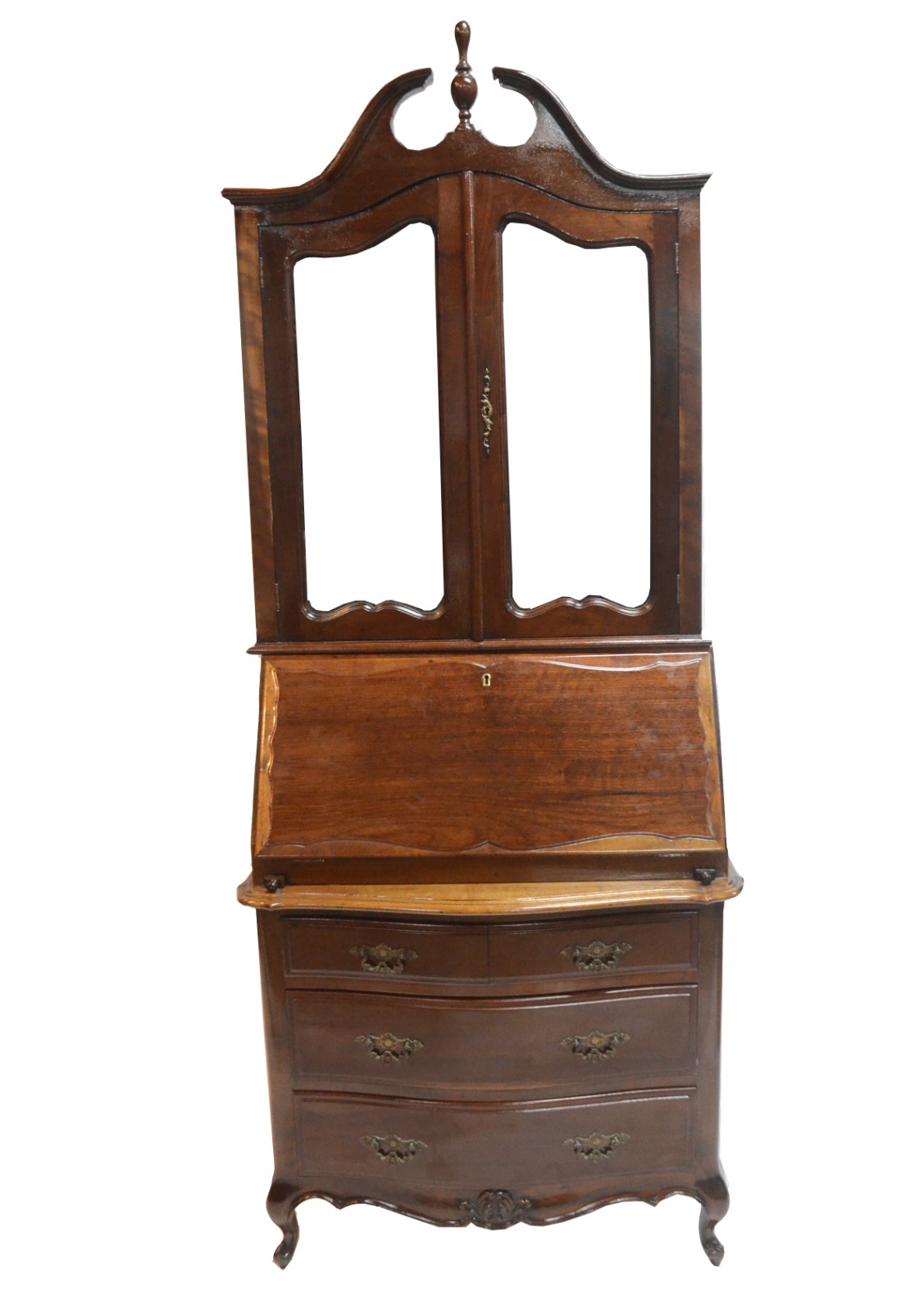 Cômoda book case de madeira nobre com 3 gavetas, tampo articulado... - foto 3 de 8