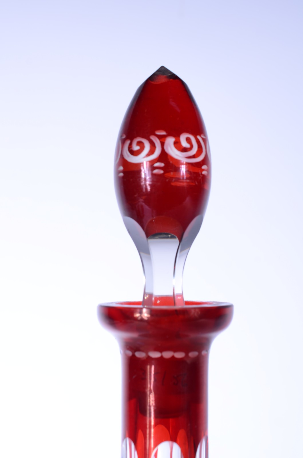 Garrafa de cristal tcheco double rubi com guirlandas e pássaros... - foto 5 de 8