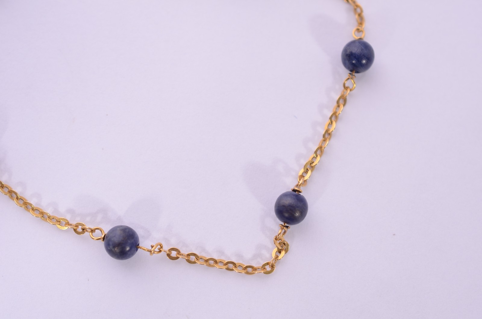Pulseira de ouro 18 k., com pedras azuis. (Por motivos de segurança a... - foto 1 de 5