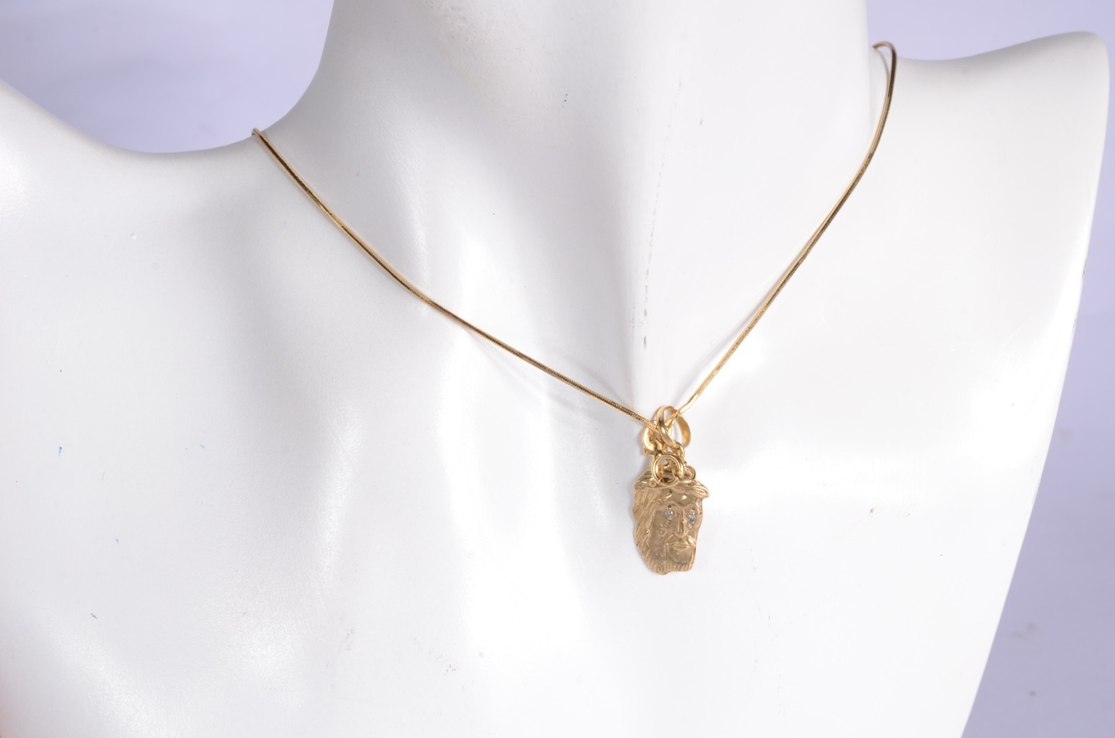 Colar de ouro 18 k., contraste 750 mls modelo "rabo de rato" com... - foto 6 de 6