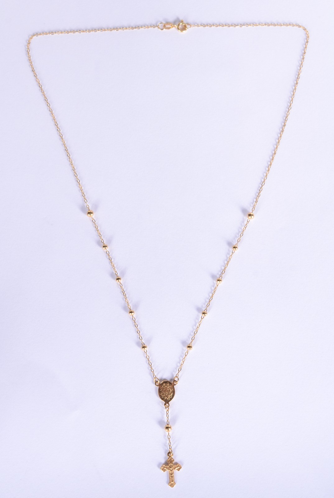 Colar na forma de terço com bolinhas de ouro 18 k., contraste 750... - foto 2 de 8