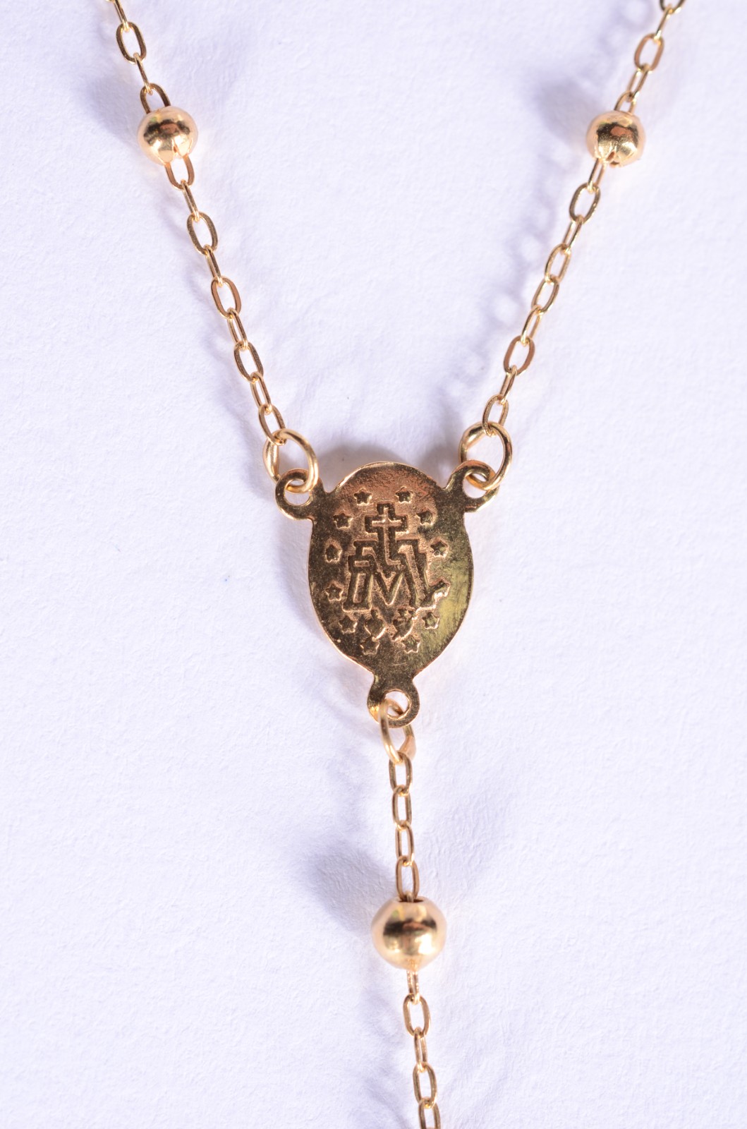 Colar na forma de terço com bolinhas de ouro 18 k., contraste 750... - foto 3 de 8