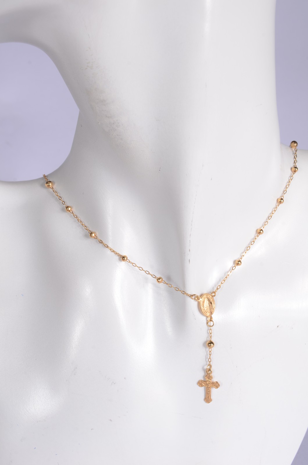 Colar na forma de terço com bolinhas de ouro 18 k., contraste 750... - foto 8 de 8