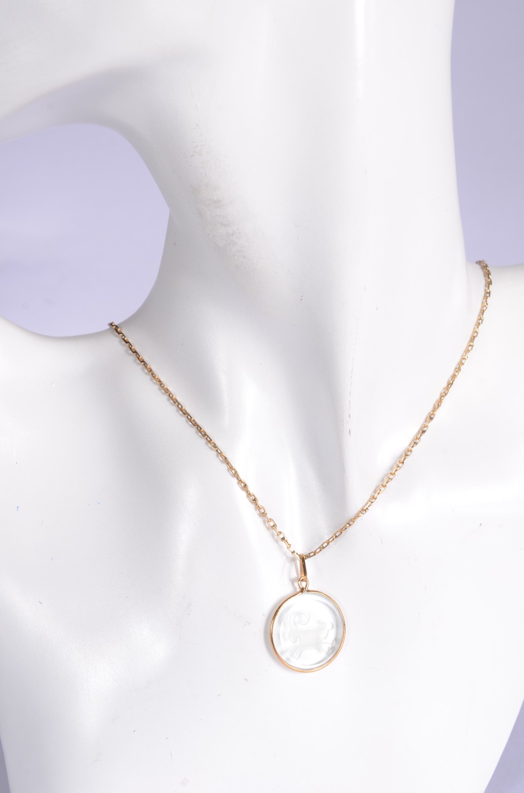 Colar de ouro 18 k., contraste 750 mls com pendente de acrílico com... - foto 6 de 6