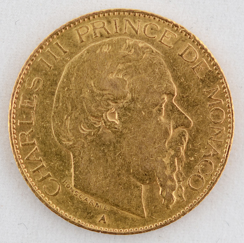 Rara moeda do Principado de Mônaco - CHARLES III - datada 1879... - foto 2 de 2